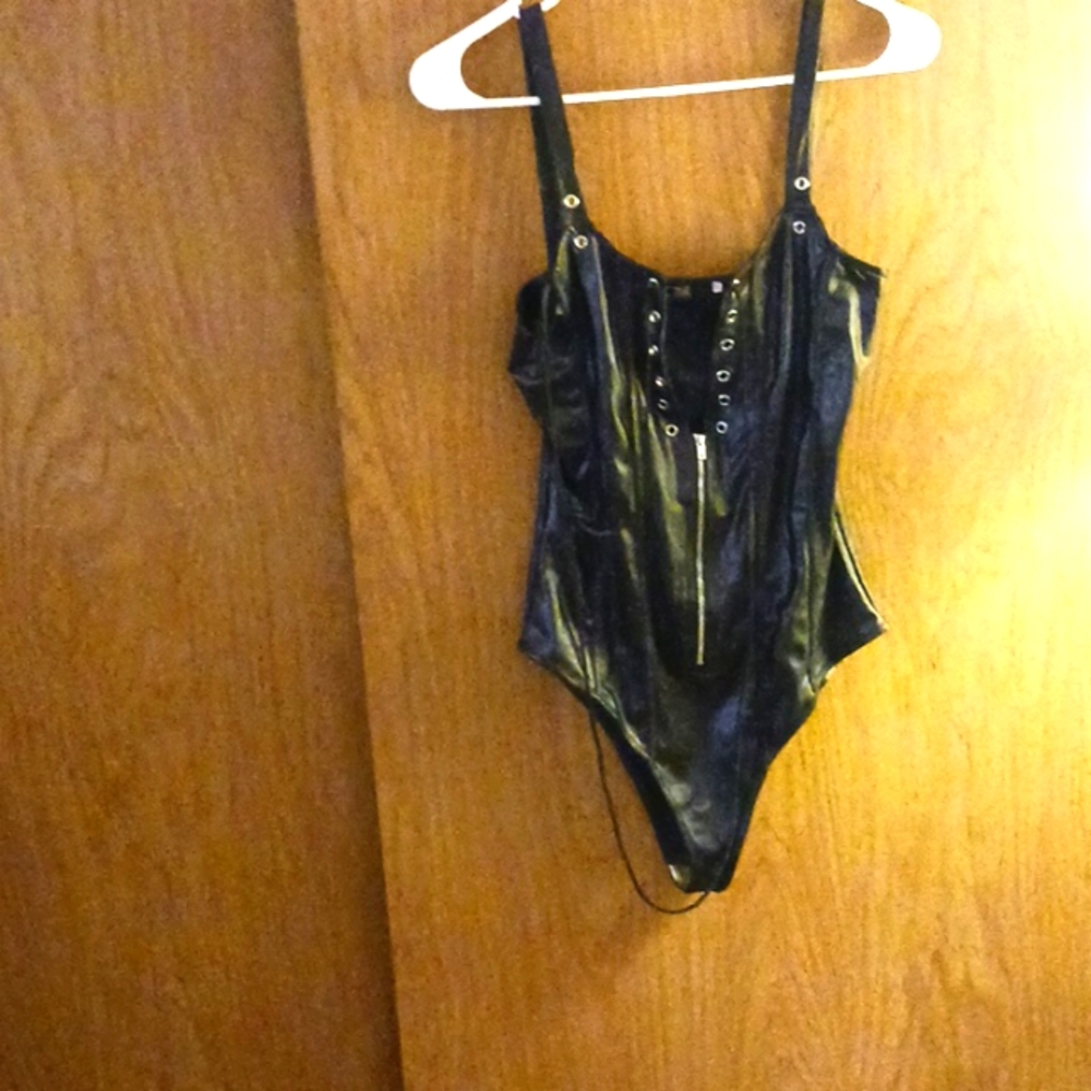 CBR LEATHER-LOOK UNDER CROTCH BABYDOLL,  MEDIUM, VALENTINES DAY